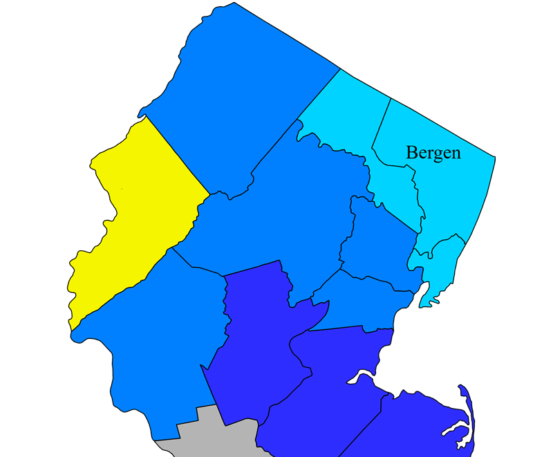 Bergen county NJ map