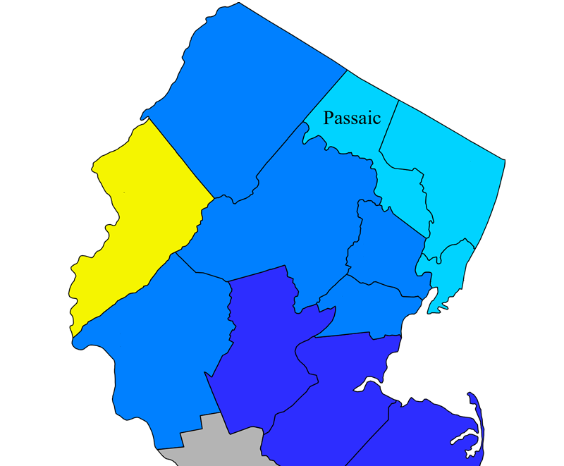 Passaic county NJ map